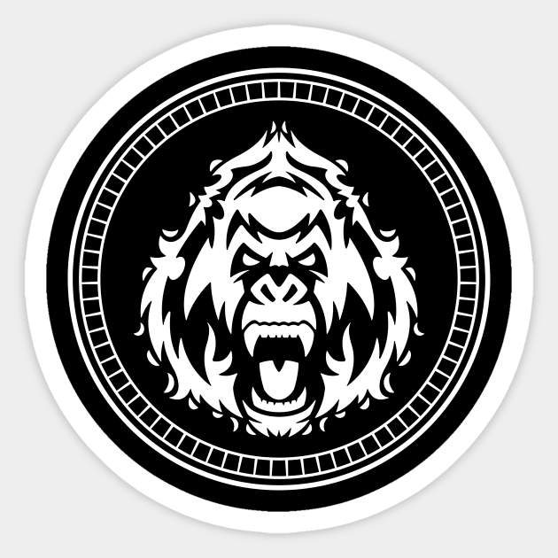 Gorilla Face Sticker by Z1